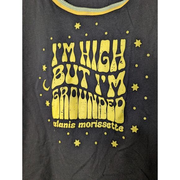 Alanis Morissette Graphic Tank Top L I'm High But I'm Grounded (654) - Picture 3 of 5
